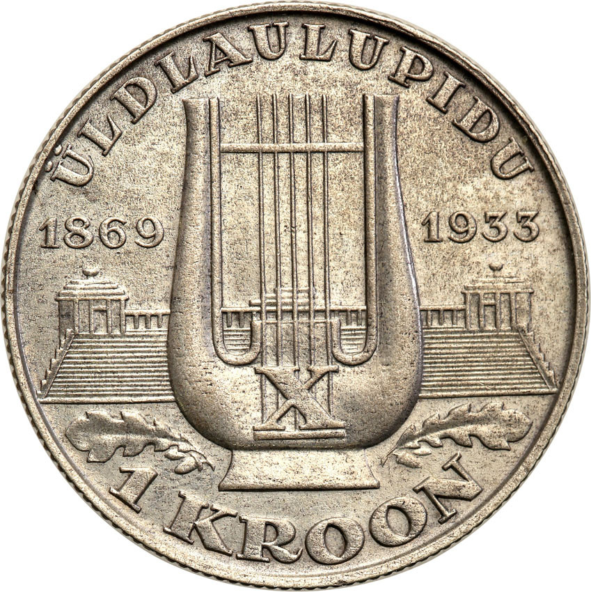 Estonia. 1 Kroon (Korona) 1933, srebro